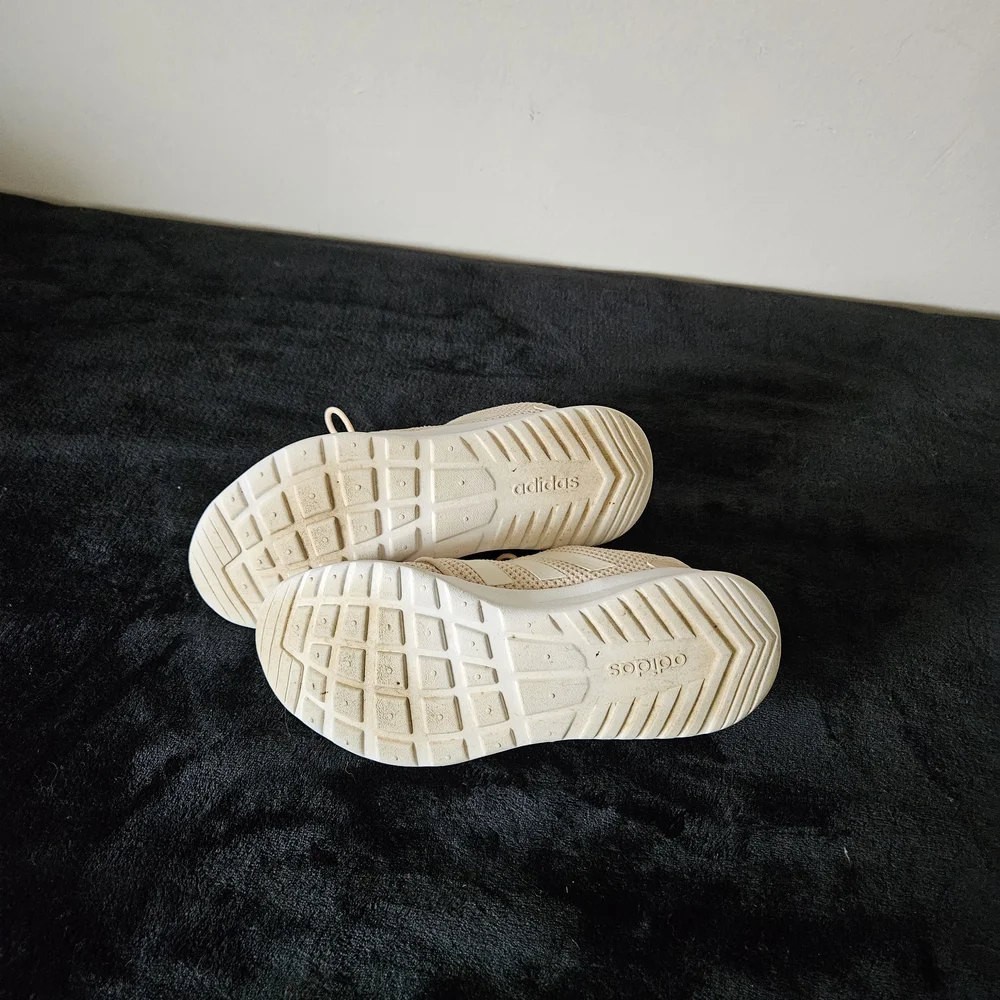 Adidas Cream Sneakers Knit Upper Minimalist Design
